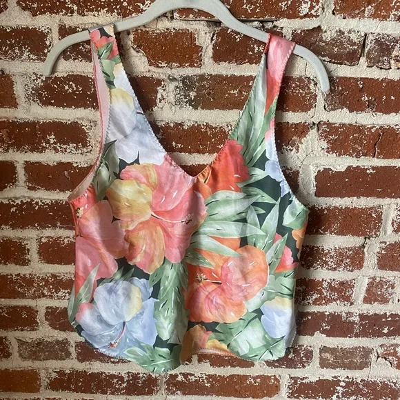 Vintage Val Mode Floral lingerie top - Picture 7 of 8